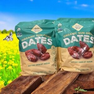 Sunny Fruit Organic Sun-Dried Dates 48oz 2-Pack Pitted Deglet Nour Healthy Snack